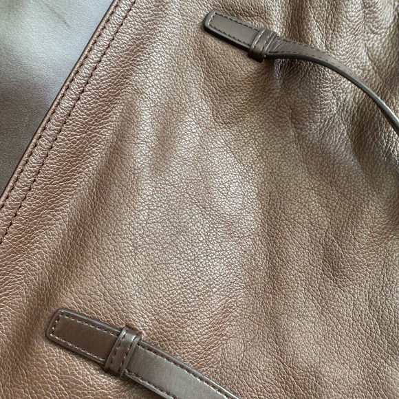 Lodis Brown two tone Leather tote - Picture 9 of 11